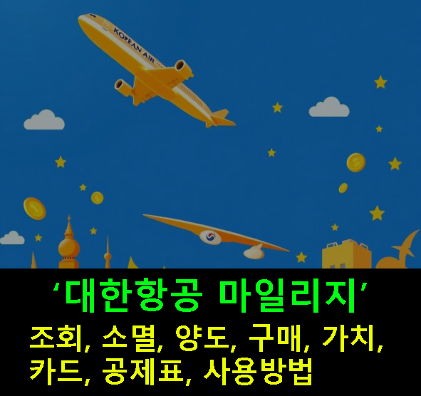 대한항공 마일리지 조회, 소멸, 양도, 구매, 가치, 카드, 공제표, 사용방법