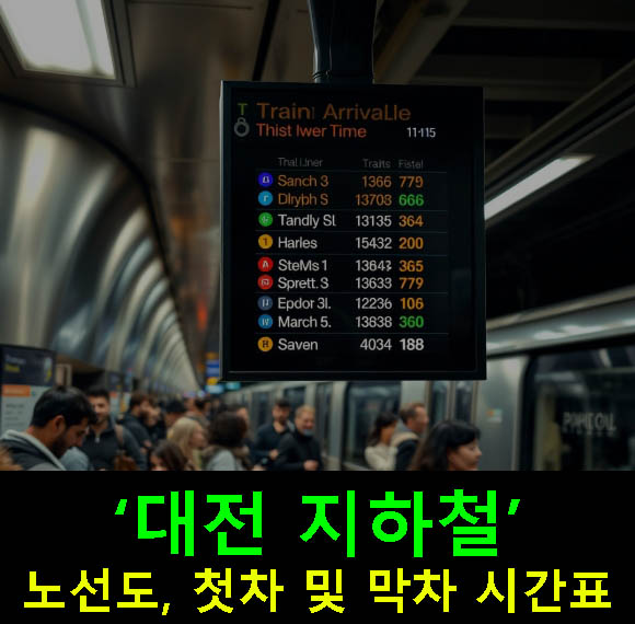 대전 지하철 노선도, 첫차 및 막차 시간표