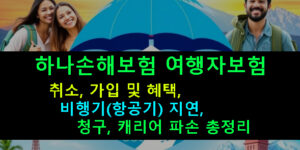 하나손해보험 여행자보험 취소, 가입 및 혜택, 비행기(항공기) 지연, 청구, 캐리어 파손, 보장 총정리