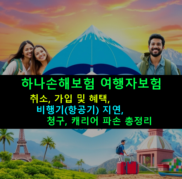 하나손해보험 여행자보험 취소, 가입 및 혜택, 비행기(항공기) 지연, 청구, 캐리어 파손, 보장 총정리