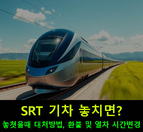 SRT 기차 놓치면? 놓쳣을때 대처방법, 환불 및 열차 시간변경, 수서고속철도