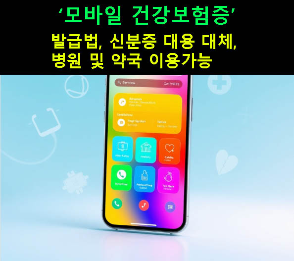 모바일 건강보험증 발급법, 신분증 대용 대체, 병원 및 약국 이용가능