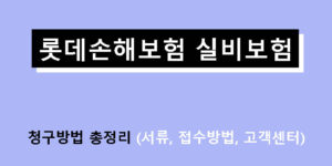 롯데손해보험 실비보험 청구방법 총정리 (서류, 접수방법, 고객센터)