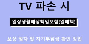 TV 파손 시 일상생활배상책임보험(일배책) 보상 절차 및 자기부담금 확인 방법