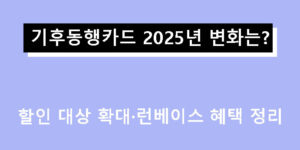 기후동행카드 2025년 변화는? 할인 대상 확대·런베이스 혜택 정리