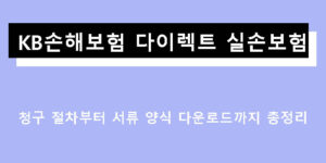 KB손해보험 다이렉트 실손보험 청구 절차부터 서류 양식 다운로드까지 총정리