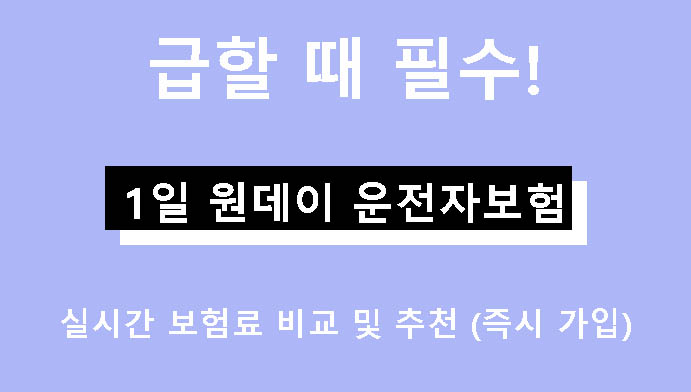 급할 때 필수! 1일 원데이 운전자보험 실시간 보험료 비교 및 추천 (즉시 가입)