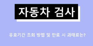 자동차 검사 유효기간 조회 방법 및 만료 시 과태료는?