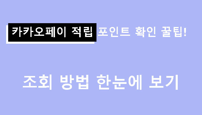 카카오페이 적립 포인트 확인 꿀팁! 조회 방법 한눈에 보기