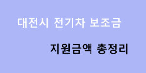 대전시 전기차 보조금 지원금액 총정리