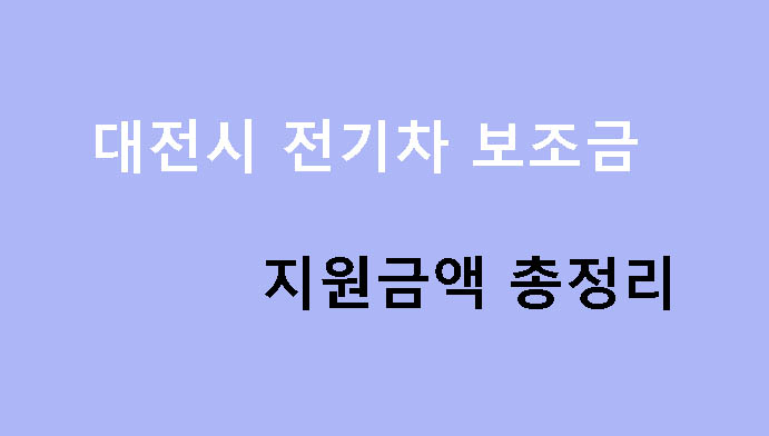 대전시 전기차 보조금 지원금액 총정리