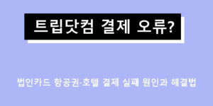트립닷컴 결제 오류? 법인카드 항공권·호텔 결제 실패 원인과 해결법