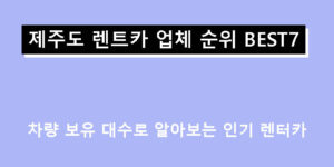 제주도 렌트카 업체 순위 BEST7 – 차량 보유 대수로 알아보는 인기 렌터카