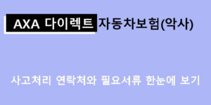 AXA 다이렉트 자동차보험(악사) 사고처리 연락처와 필요서류 한눈에 보기