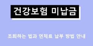 건강보험 미납금 조회하는 법과 연체료 납부 방법 안내