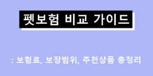 펫보험 비교 가이드: 보험료, 보장범위, 추천상품 총정리