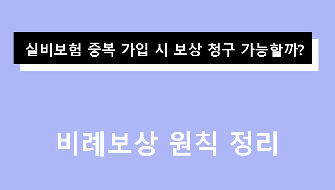 실비보험 중복 가입 시 보상 청구 가능할까? 비례보상 원칙 정리