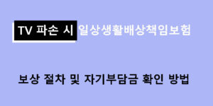 TV 파손 시 일상생활배상책임보험 보상 절차 및 자기부담금 확인 방법
