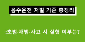 음주운전 처벌 기준 총정리: 초범·재범·사고 시 실형 여부는?