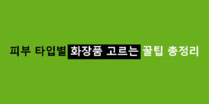 피부 타입별 화장품 고르는 꿀팁 총정리