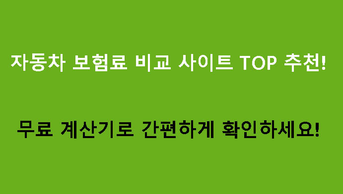 자동차 보험료 비교 사이트 TOP 추천! 무료 계산기로 간편하게 확인하세요!