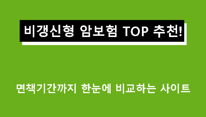 비갱신형 암보험 TOP 추천! 면책기간까지 한눈에 비교하는 사이트