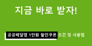 지금 바로 받자! 공공배달앱 1만원 할인쿠폰 조건 및 사용법
