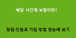배달 시간제 보험이란? 장점·단점과 가입 방법 한눈에 보기