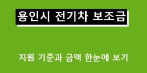 용인시 전기차 보조금 지원 기준과 금액 한눈에 보기