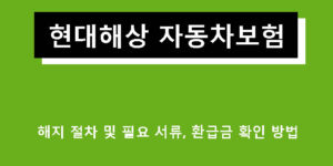 현대해상 자동차보험 해지 절차 및 필요 서류, 환급금 확인 방법