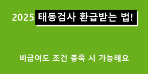 2025 태동검사 환급받는 법! 비급여도 조건 충족 시 가능해요