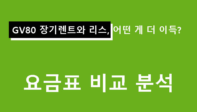 GV80 장기렌트와 리스, 어떤 게 더 이득? 요금표 비교 분석