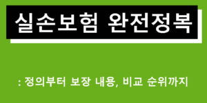 실손보험 완전정복: 정의부터 보장 내용, 비교 순위까지