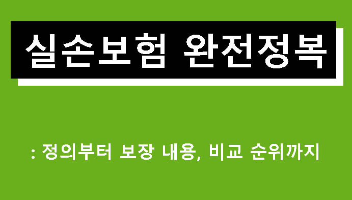 실손보험 완전정복: 정의부터 보장 내용, 비교 순위까지