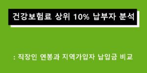 건강보험료 상위 10% 납부자 분석: 직장인 연봉과 지역가입자 납입금 비교