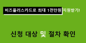 비즈플러스카드로 최대 1천만원 지원받기! 신청 대상 및 절차 확인