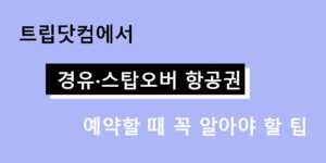 트립닷컴에서 경유·스탑오버 항공권 예약할 때 꼭 알아야 할 팁
