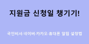 지원금 신청일 챙기기! 국민비서·네이버·카카오·휴대폰 알림 설정법