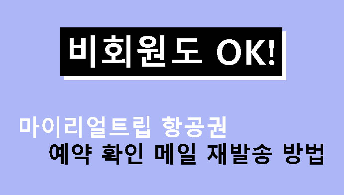비회원도 OK! 마이리얼트립 항공권 예약 확인 메일 재발송 방법
