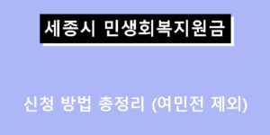 세종시 민생회복지원금 신청 방법 총정리 (여민전 제외)