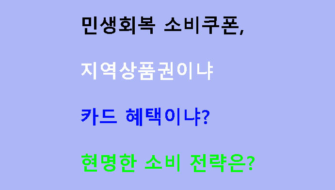 민생회복 소비쿠폰, 지역상품권이냐 카드 혜택이냐? 현명한 소비 전략은?