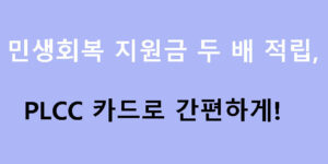 민생회복 지원금 두 배 적립, PLCC 카드로 간편하게!