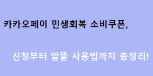 카카오페이 민생회복 소비쿠폰, 신청부터 알뜰 사용법까지 총정리!