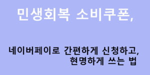 민생회복 소비쿠폰, 네이버페이로 간편하게 신청하고, 현명하게 쓰는 법