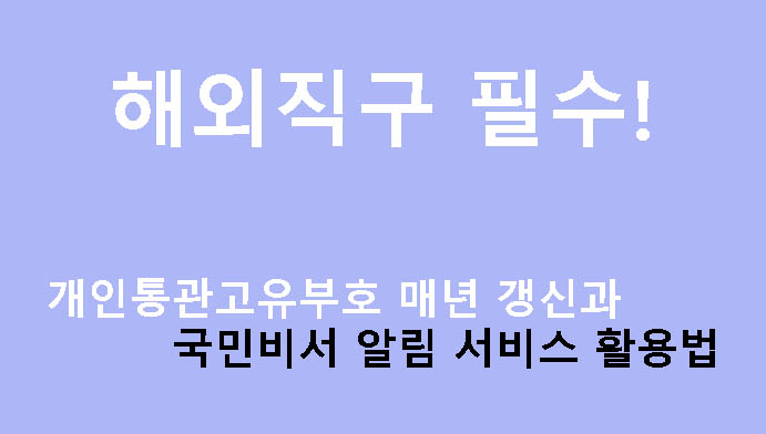 해외직구 필수! 개인통관고유부호 매년 갱신과 국민비서 알림 서비스 활용법