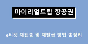 마이리얼트립 항공권 e티켓 재전송 및 재발급 방법 총정리