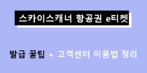 스카이스캐너 항공권 e티켓 발급 꿀팁 + 고객센터 이용법 정리