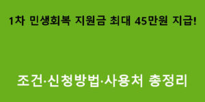 1차 민생회복 지원금 최대 45만원 지급! 조건·신청방법·사용처 총정리