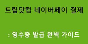 트립닷컴 네이버페이 결제: 영수증 발급 완벽 가이드