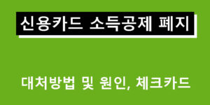신용카드 소득공제 폐지 대처방법 및 원인, 체크카드